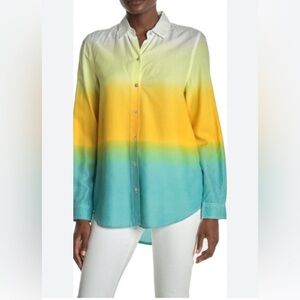 BeachLunchLounge Ombré Button-Up Shirt — NWT. Size Medium